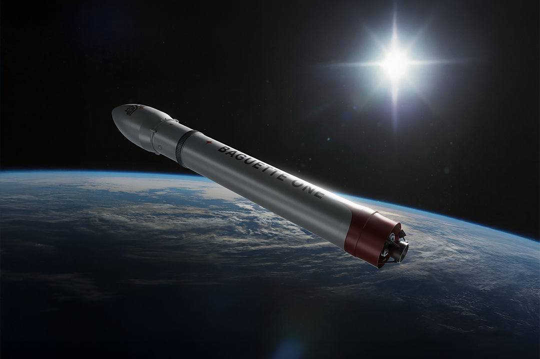 HyPrSpace illustration: Baguette One in space, Series A fundraising.
